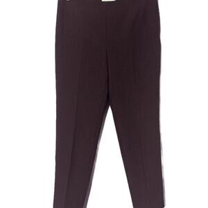 Talbots Dark Gray Straight Leg Trouser Pants Side Zip Size 10